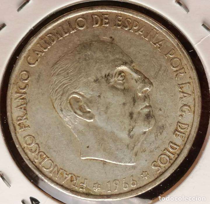 Monedas con errores: 100 PTAS 1966 * 68 PLATA ESTADO ESPA&Ntilde;OL LAMINACION ERROR - Foto 2