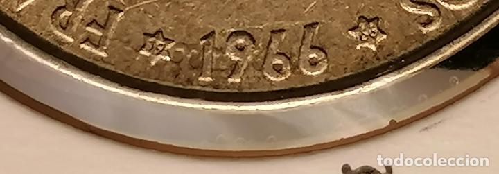 Monedas con errores: 100 PTAS 1966 * 66 PLATA ESTADO ESPA&Ntilde;OL REPINTADA ERROR - Foto 5