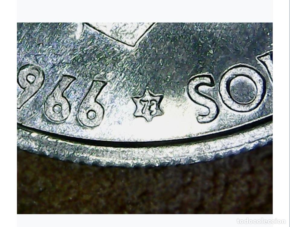 Monedas con errores: * ERROR * 50 C&Eacute;NTIMOS 1966*73, 73 sobre 72 - Foto 1