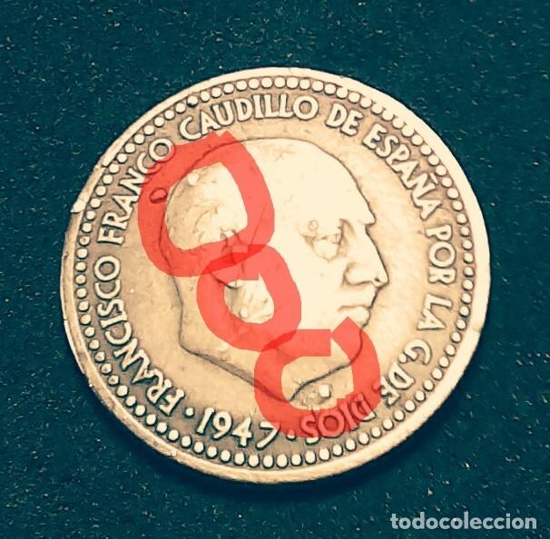 Monedas con errores: VARIANTE ERROR 1 pts 1947*54 con exceso de material en el AN/RE -MBC++ - Foto 1