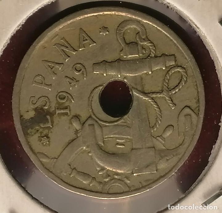 Monedas con errores: 50 centimos 1949 * Taladro desplazado - Foto 3