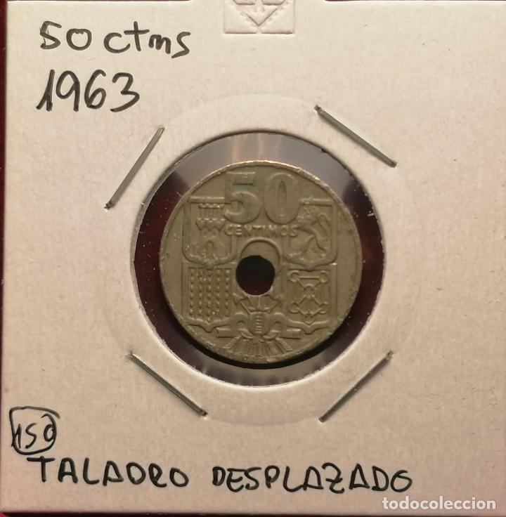 Monedas con errores: 50 centimos 1963 * 64 Taladro desplazado - Foto 1