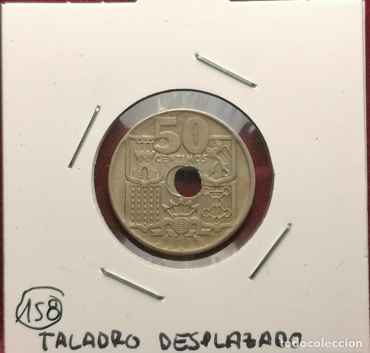 Monedas con errores: 50 centimos 1949 * Taladro desplazado - Foto 1