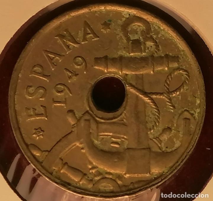 Monedas con errores: 50 centimos 1949 * Taladro desplazado - Foto 3