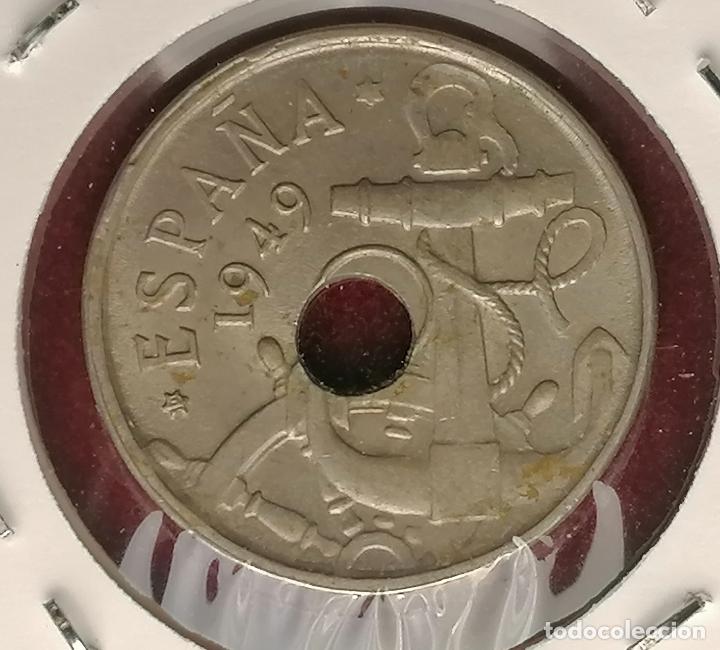 Monedas con errores: 50 centimos 1949 * Taladro desplazado Borde doble - Foto 3