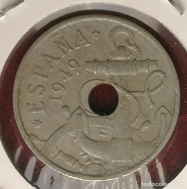 Monedas con errores: 50 centimos 1949 * 52 Taladro desplazado - Foto 3