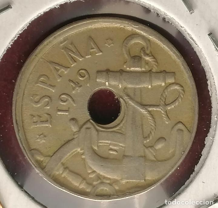 Monedas con errores: 50 centimos 1949 * 54 Desplazada Empastada - Foto 3