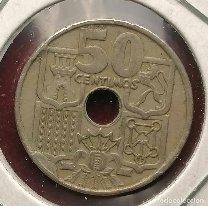 Monedas con errores: 50 centimos 1949 * 54 Empastada - Foto 2
