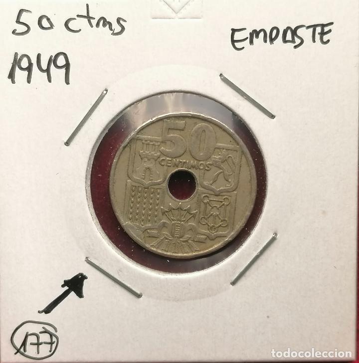 Monedas con errores: 50 centimos 1949 * 54 Empastada - Foto 1