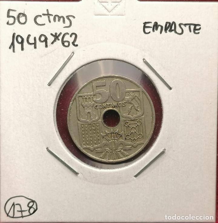 Monedas con errores: 50 centimos 1949 * 62 Empastada - Foto 1