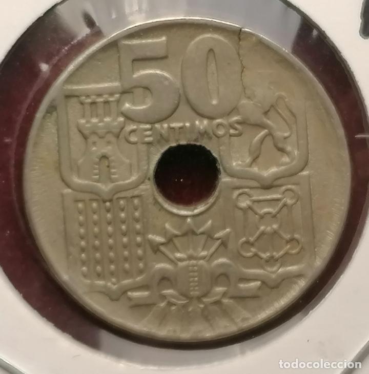 Monedas con errores: 50 centimos 1949 * Empastada Cu&ntilde;o roto - Foto 2