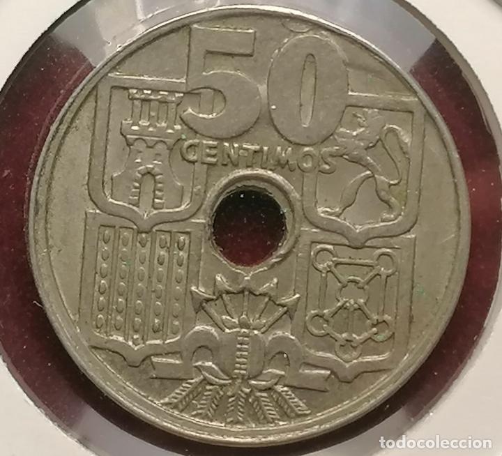 Monedas con errores: 50 centimos 1963 * 65 Repintada Flechas - Canto grueso - Foto 2