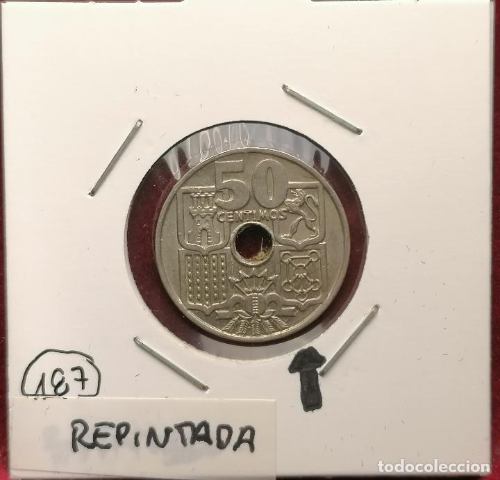 Monedas con errores: 50 centimos 1963 * 65 Repintada Flechas y ancla - Foto 1