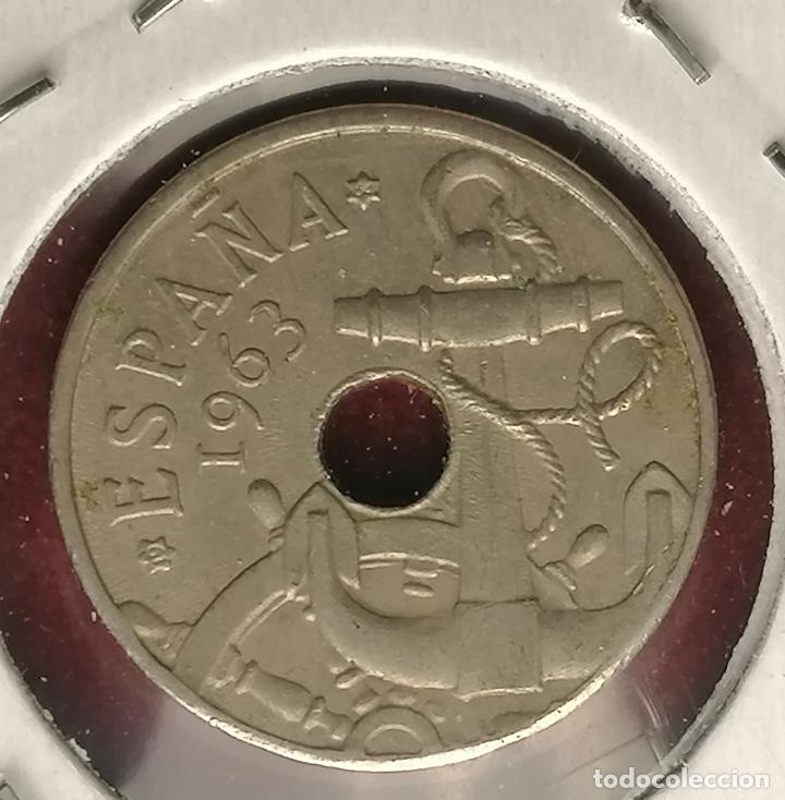 Monedas con errores: 50 centimos 1963 * 64 Exceso metal - Doble - Foto 3