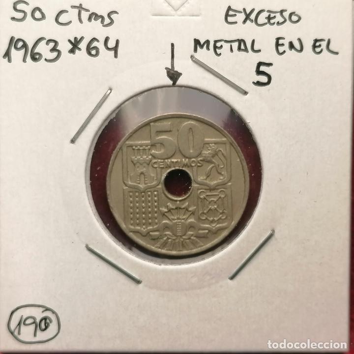 Monedas con errores: 50 centimos 1963 * 64 Exceso metal - Doble - Foto 1