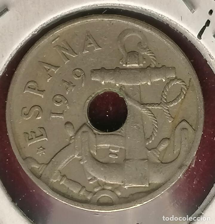 Monedas con errores: 50 centimos 1949 * Acu&ntilde;ada sobre laminacion - Anepigrafa - Foto 3