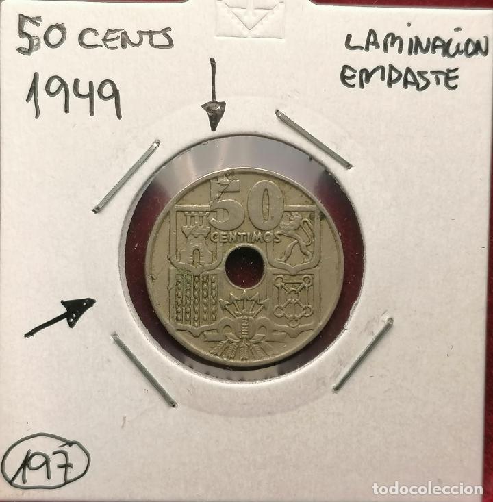 Monedas con errores: 50 centimos 1949 * Laminacion - Repintada - Foto 1