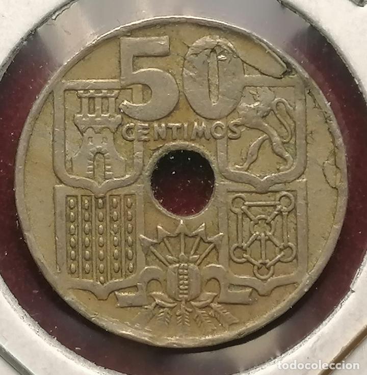 Monedas con errores: 50 centimos 1949 * 52 Laminacion - Foto 2