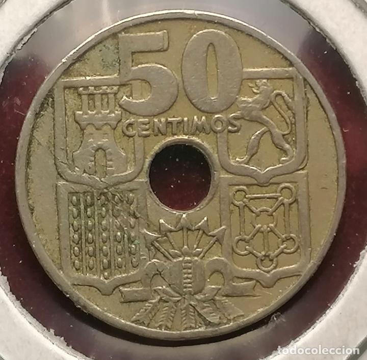 Monedas con errores: 50 centimos 1949 * 53 Laminacion - Foto 2