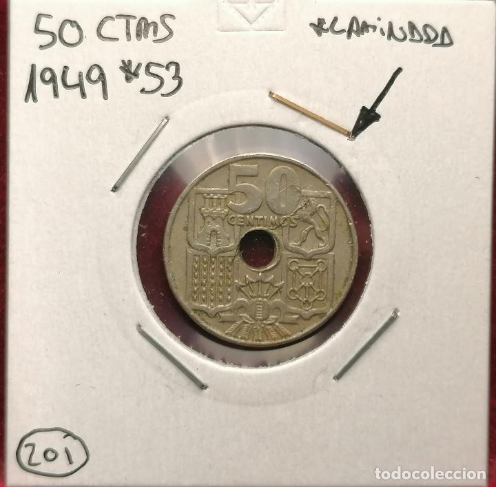 Monedas con errores: 50 centimos 1949 * 53 Laminacion - Foto 1