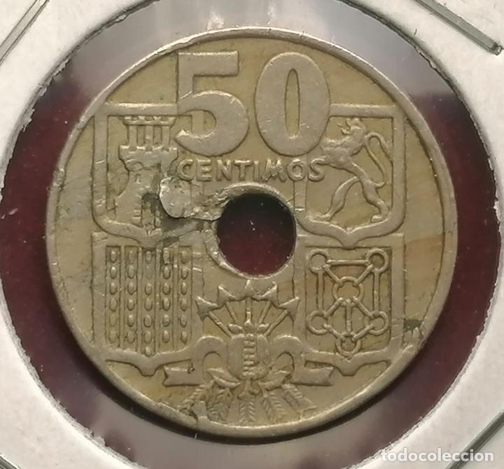 Monedas con errores: 50 centimos 1949 * 53 Laminacion - Foto 2