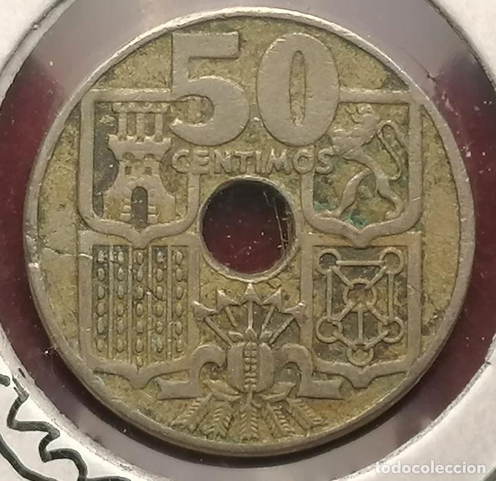Monedas con errores: 50 centimos 1949 * 53 Cospel roto longitudinalmente - Foto 2