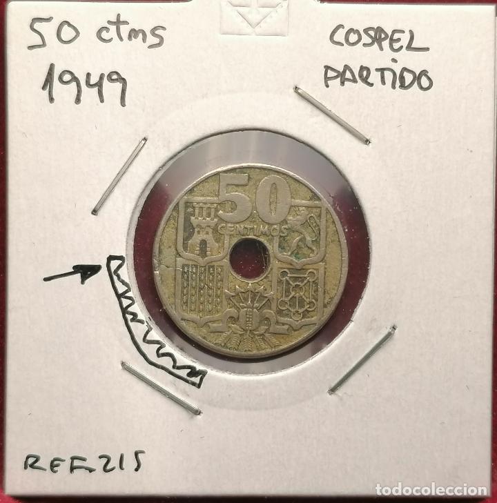 Monedas con errores: 50 centimos 1949 * 53 Cospel roto longitudinalmente - Foto 1