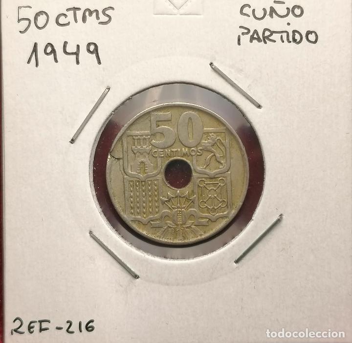 Monedas con errores: 50 centimos 1949 * 5 Cospel roto - Foto 1