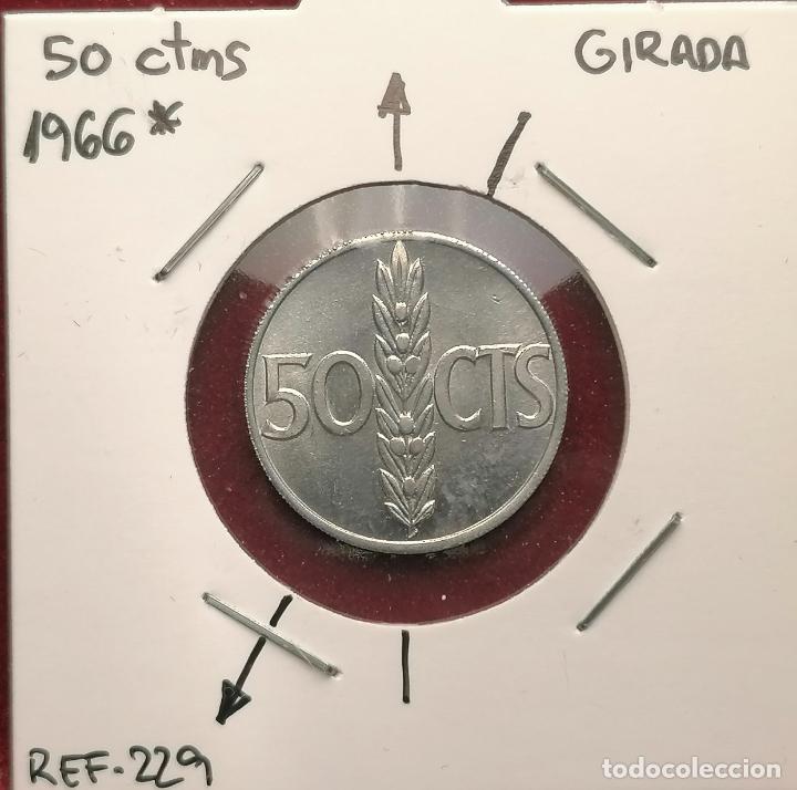 Monedas con errores: 50 centimos 1966 * 68 GIRADA 15&ordm; - Foto 1