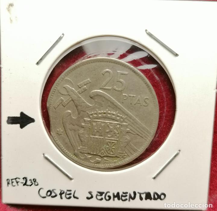 Monedas con errores: 25 pesetas 1957 * 68 Segmentada curva - Foto 1