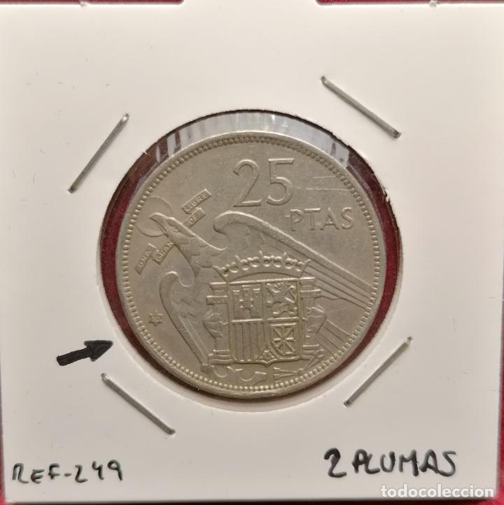 Monedas con errores: 25 pesetas 1957 * 70 Variante 2 plumas - Foto 1