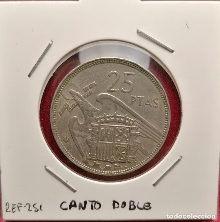 Monedas con errores: 25 pesetas 1957 * 68 Canto doble - Foto 1