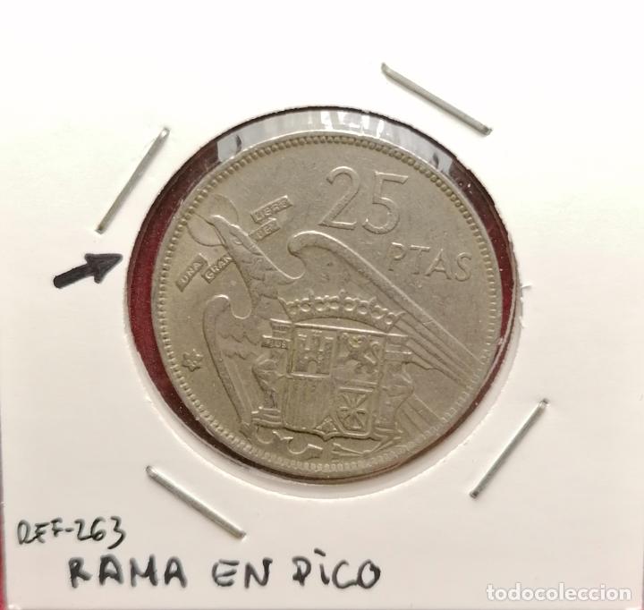 Monedas con errores: 25 pesetas 1957 * 66 Rama en pico - Foto 1