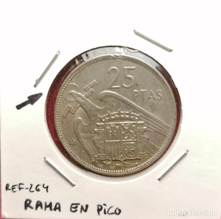 Monedas con errores: 25 pesetas 1957 * 69 Rama en pico - Foto 1