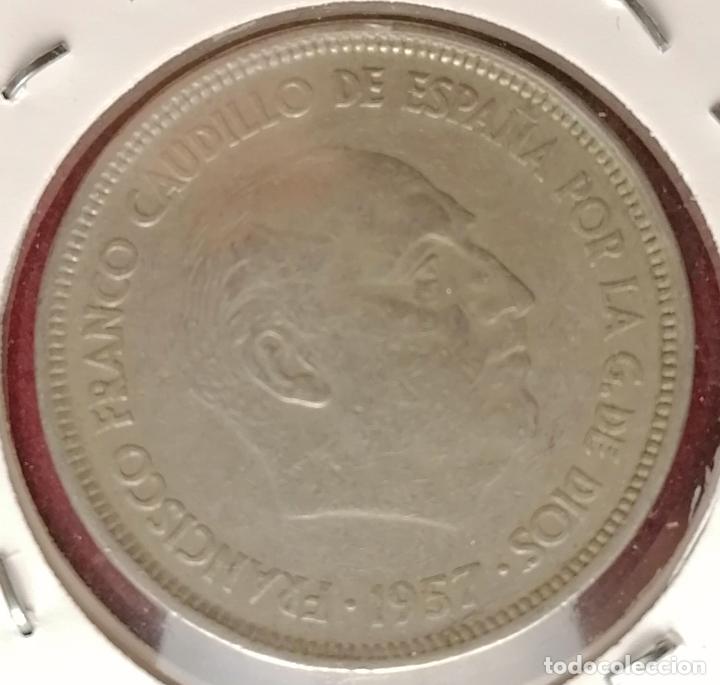 Monedas con errores: 25 pesetas 1957 * 59 Empaste - Foto 3