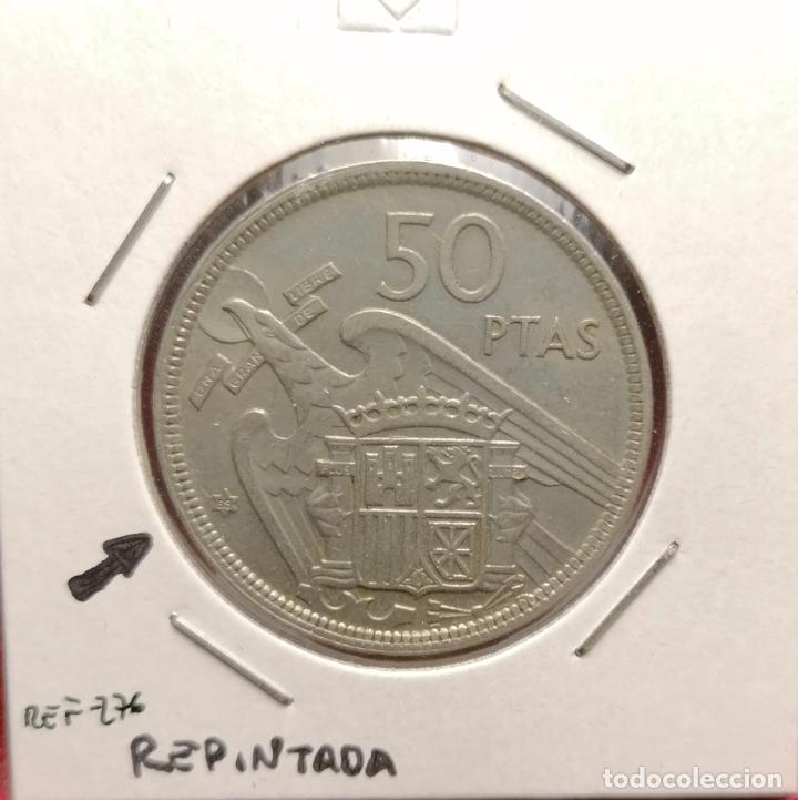 Monedas con errores: 50 pesetas 1957 * 58 Repintada - Foto 1