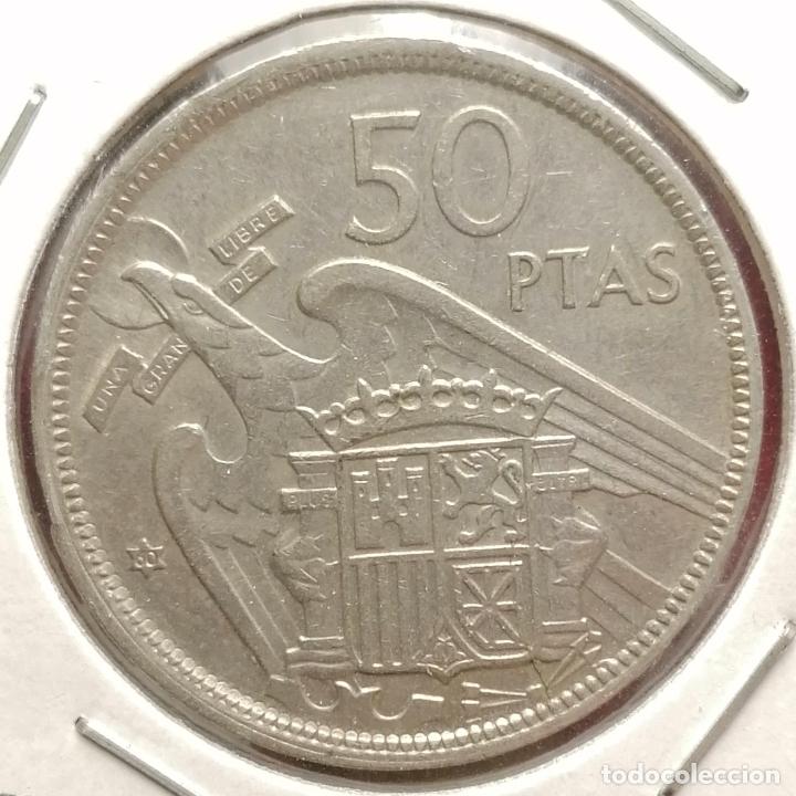 Monedas con errores: 50 pesetas 1957 * 60 Canto doble - Foto 2