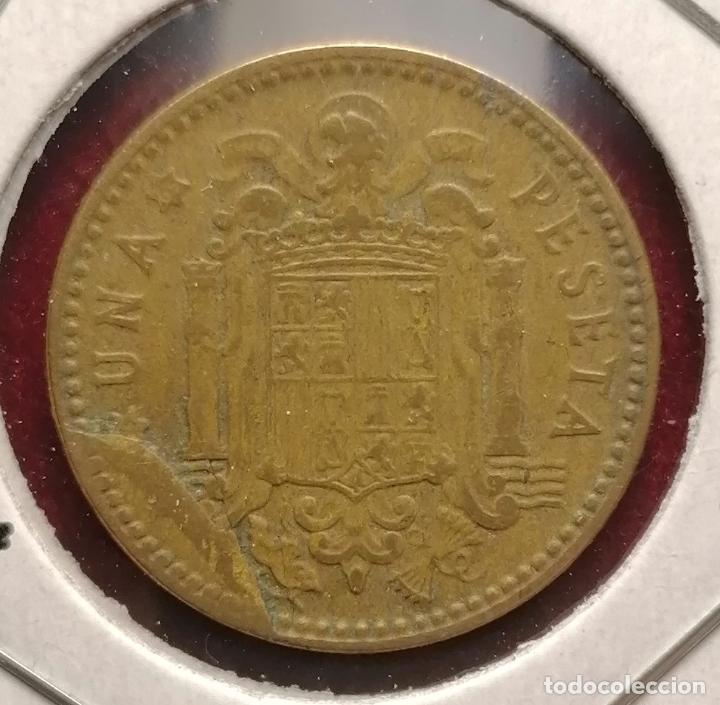 Monedas con errores: 1 peseta 1963 * 65 Empaste - Foto 2