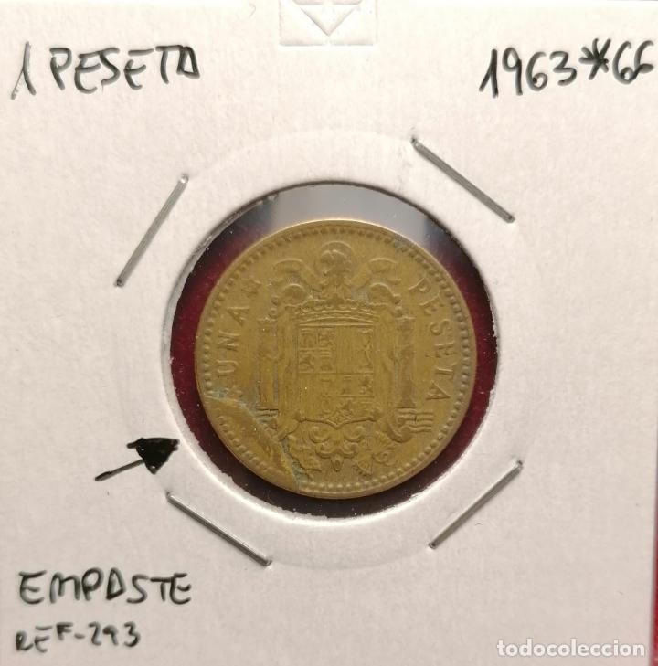Monedas con errores: 1 peseta 1963 * 65 Empaste - Foto 1