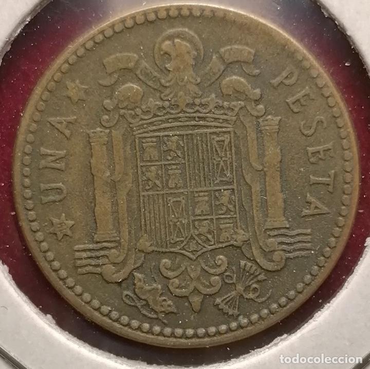 Monedas con errores: 1 peseta 1947 * Empaste - Foto 2