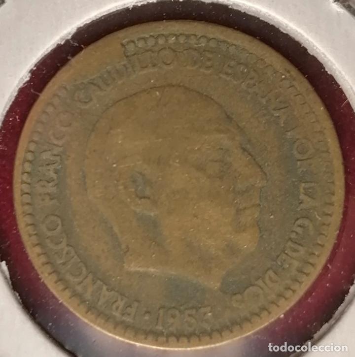 Monedas con errores: 1 peseta 1953 * 63 Empaste - Foto 3
