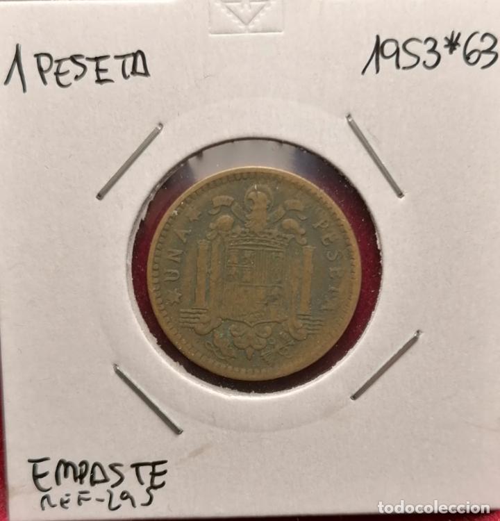 Monedas con errores: 1 peseta 1953 * 63 Empaste - Foto 1