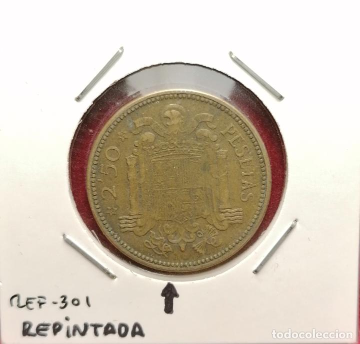 Monedas con errores: 2.5 pesetas 1953 * 54 Repintada - Foto 1