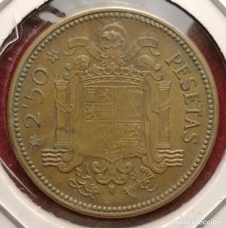 Monedas con errores: 2.5 pesetas 1953 * 56 Repintada - Foto 2