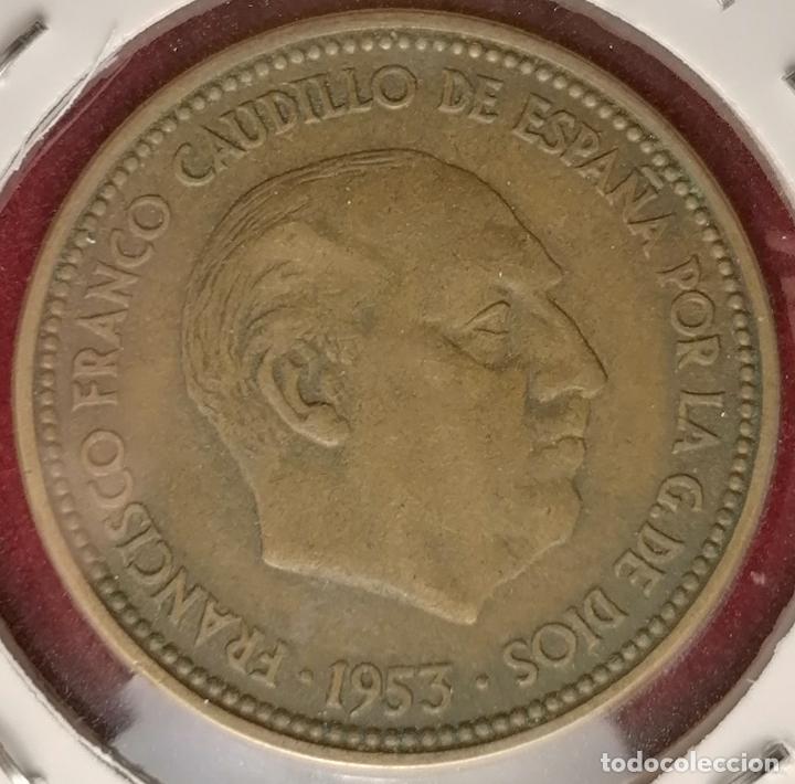 Monedas con errores: 2.5 pesetas 1953 * 56 cu&ntilde;o roto - Foto 3