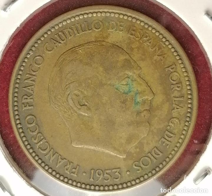Monedas con errores: 2.5 pesetas 1953 * 56 cu&ntilde;o roto - Foto 3