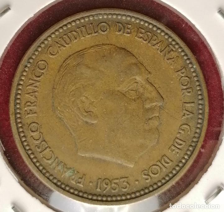 Monedas con errores: 2.5 pesetas 1953 * 56 cu&ntilde;o roto - Foto 3