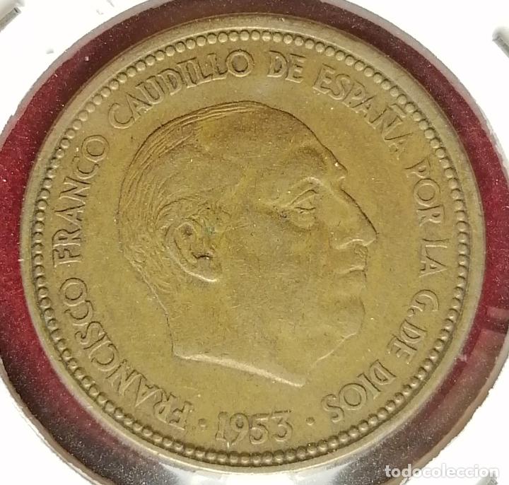Monedas con errores: 2.5 pesetas 1953 * 56 cu&ntilde;o roto - Foto 3
