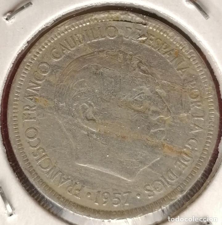 Monedas con errores: 5 pesetas 1957 * 68 laminaciones - hoja - Foto 3