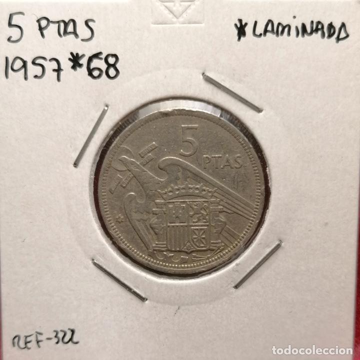 Monedas con errores: 5 pesetas 1957 * 68 laminaciones - hoja - Foto 1